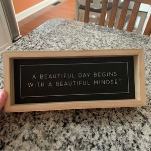 Frame | a beautiful day begins with a beautiful mindset | smoke free home | NWOT